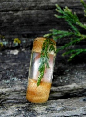 中性木制复古天然杜松戒指植物