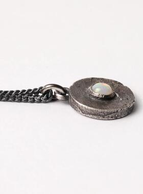 美国代购男士蛋白石纯银项链