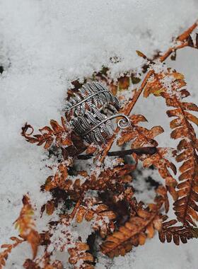 精致优雅森林氧化蕨类叶子戒指