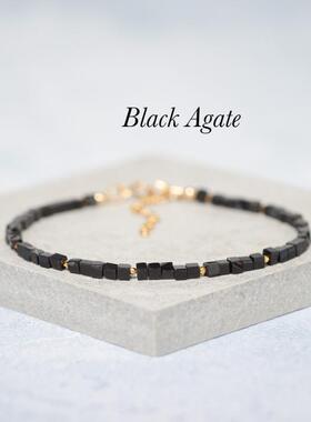 女士纯银镀金天然青金石串珠手链