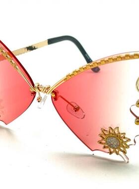 美国代购手作蝴蝶翅膀渐变墨镜