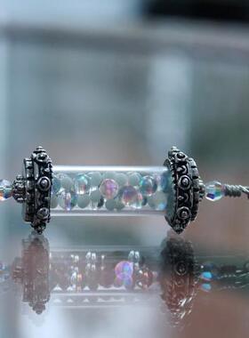 童话仙女长筒灯笼彩虹色项链夜光