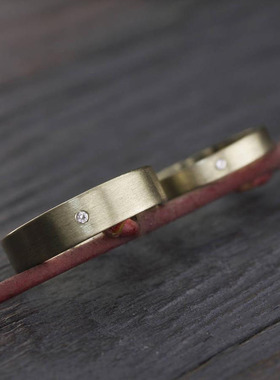 钻石镶嵌诺言结婚对戒纯金戒指