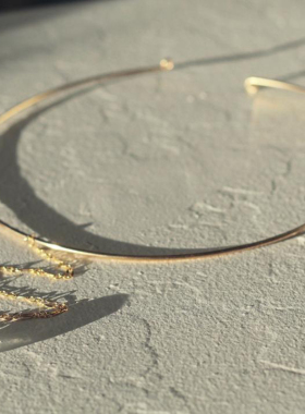 14K金填充女水晶项圈身体链项链