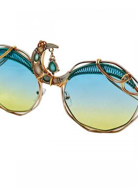 美国代购手作日落渐变旅行墨镜