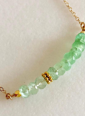 纯银黄金填充女宝石渐变项链条形