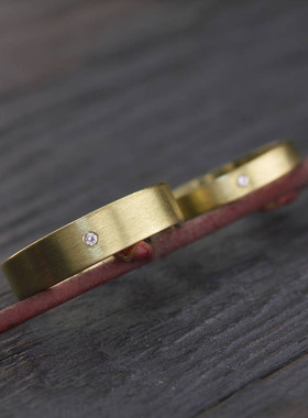 钻石14K纯金黄金结婚对戒戒指