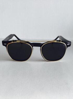 英国Acetate古着闪亮黑框太阳镜