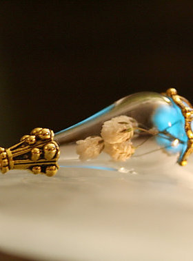 满天星干花项链金属毛衣链女玻璃