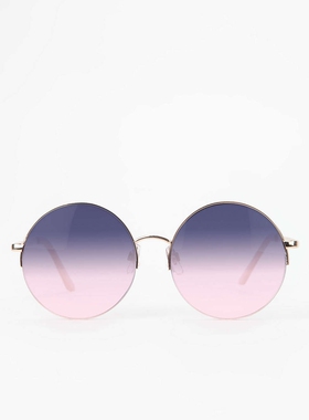 美国代购嬉皮圆形渐变太阳镜