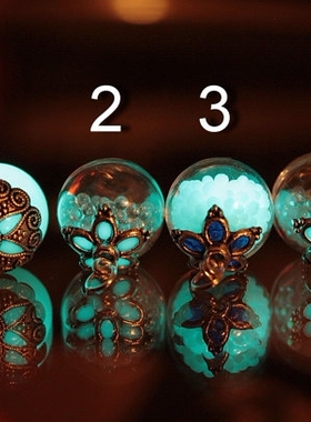 玻璃银金项链毛衣链女蒲公英夜光