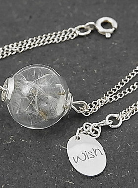 个性时尚纯银手链美国代购蒲公英