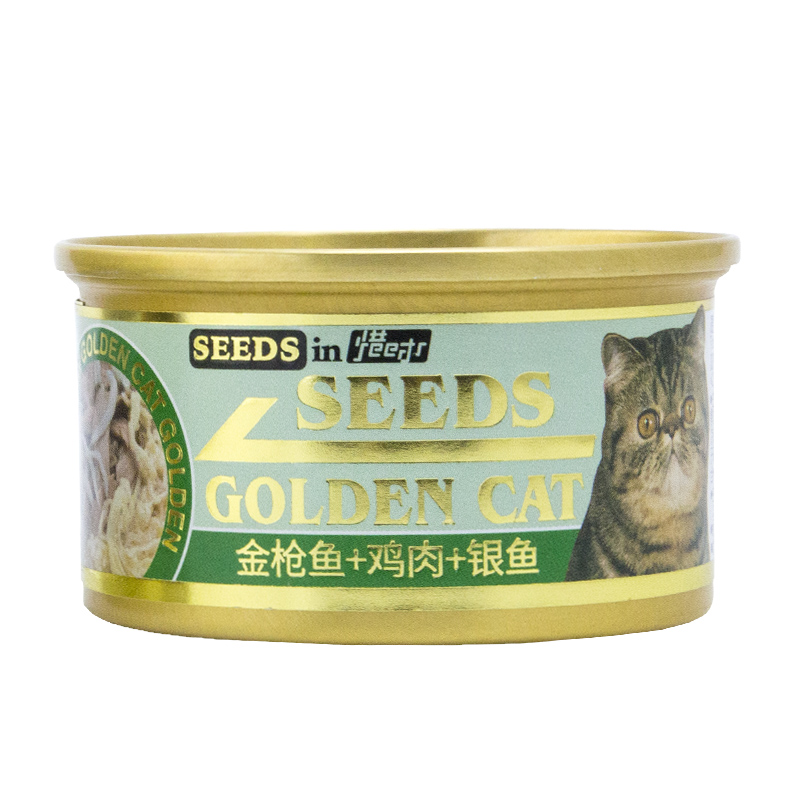 仁可宠物 台湾惜时黄金猫罐头白肉鲔鱼猫咪湿粮零食小金罐80g发腮 - 图3