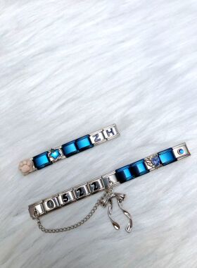 意大利模块手链左航应援蝴蝶结双链名字首字母可做表带自由组合