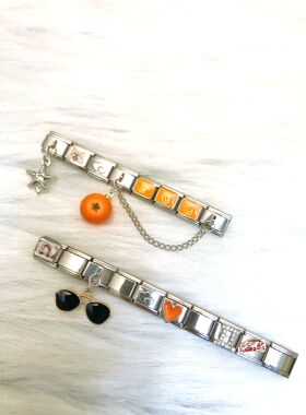 意大利模块手链范丞丞应援名字首字母橙子丞星照片定制手表转换器