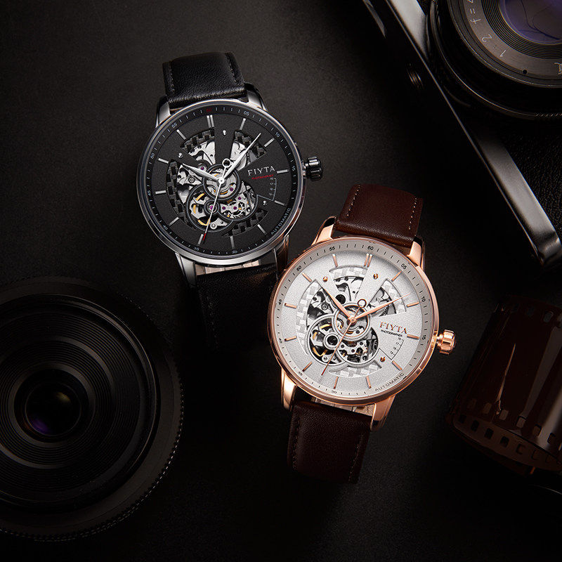 专柜同款飞亚达镂空防水皮带机械表 飞亚达国产腕表