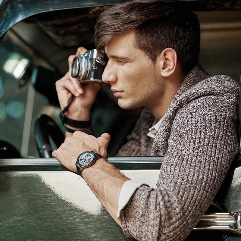 专柜同款飞亚达镂空防水皮带机械表 飞亚达国产腕表