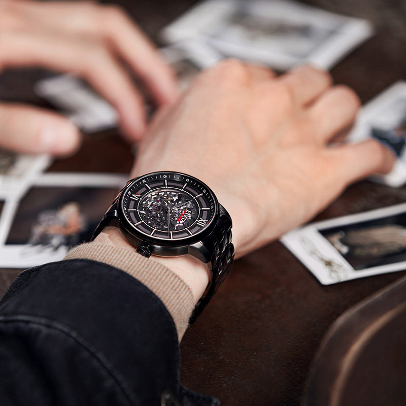 飞亚达全镂空自动防水潮流机械表 飞亚达国产腕表