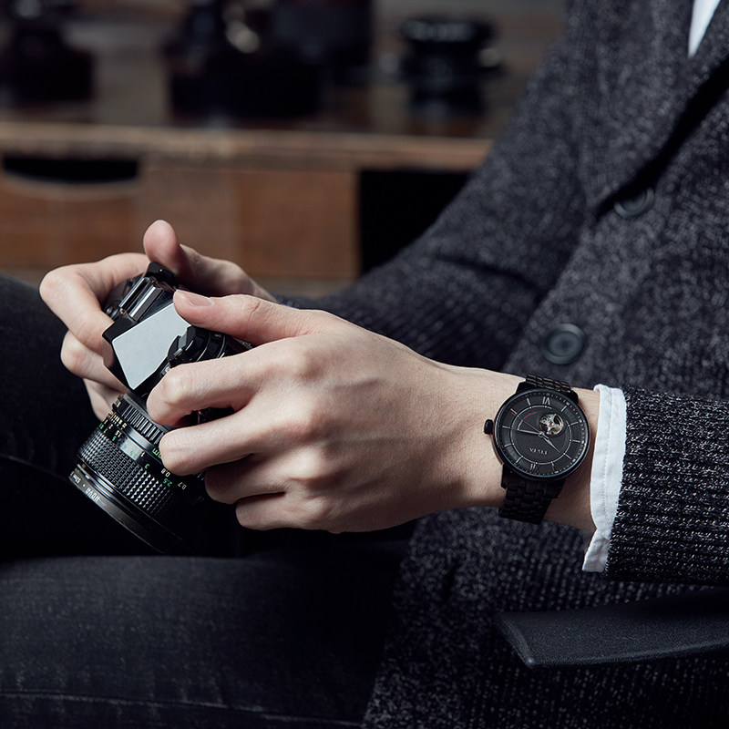 飞亚达镂空自动防水钢带潮流机械表 飞亚达国产腕表