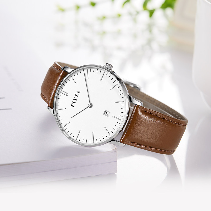 飞亚达one系列手表男皮带石英表男表学生韩版简约时尚潮男士腕表
