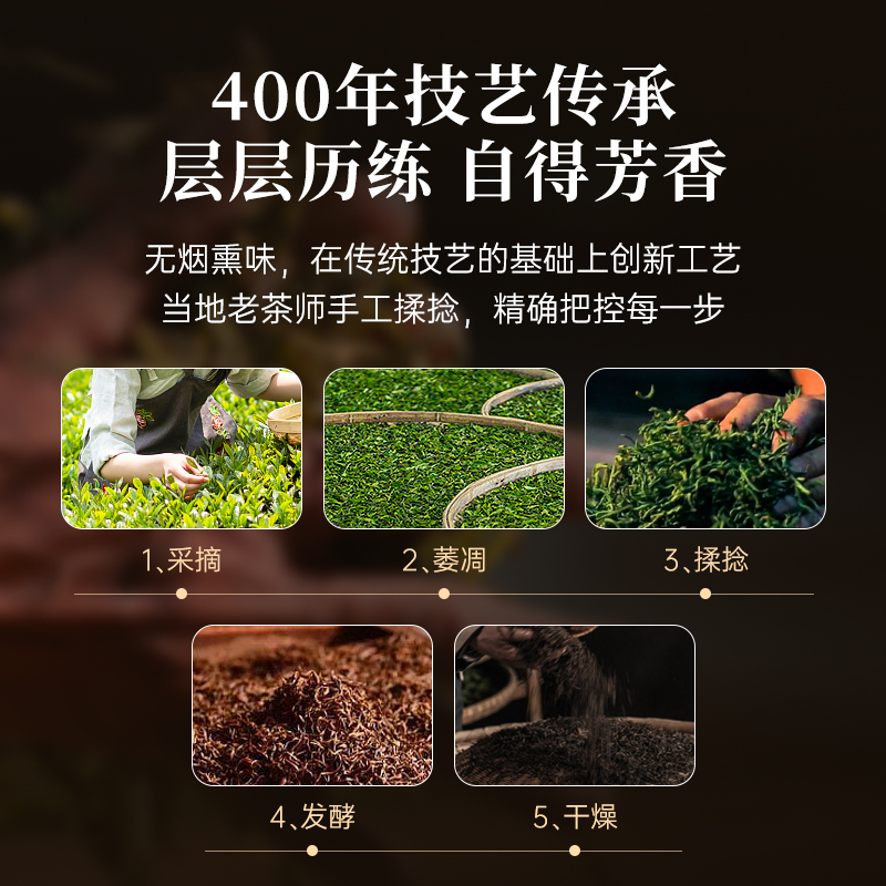 【赠试泡】华祥苑特级茶叶武夷山正山小种红茶花香小种自己喝-图1