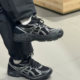 ASICS black and silver non-slip, wear-resistant and versatile running shoes
