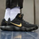 Nike black gold versatile comfortable and wear-resistant low-top basketball shoes