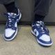 NIKE white and blue comfortable and versatile DUNK sneakers