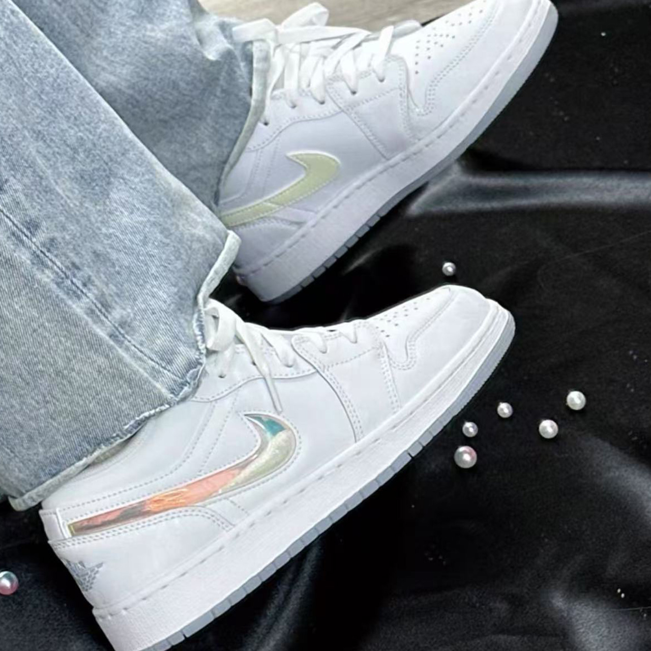 Air Jordan 1 AJ1 Low GS白红粉紫白棕粉白低帮复古篮球鞋 - 图2