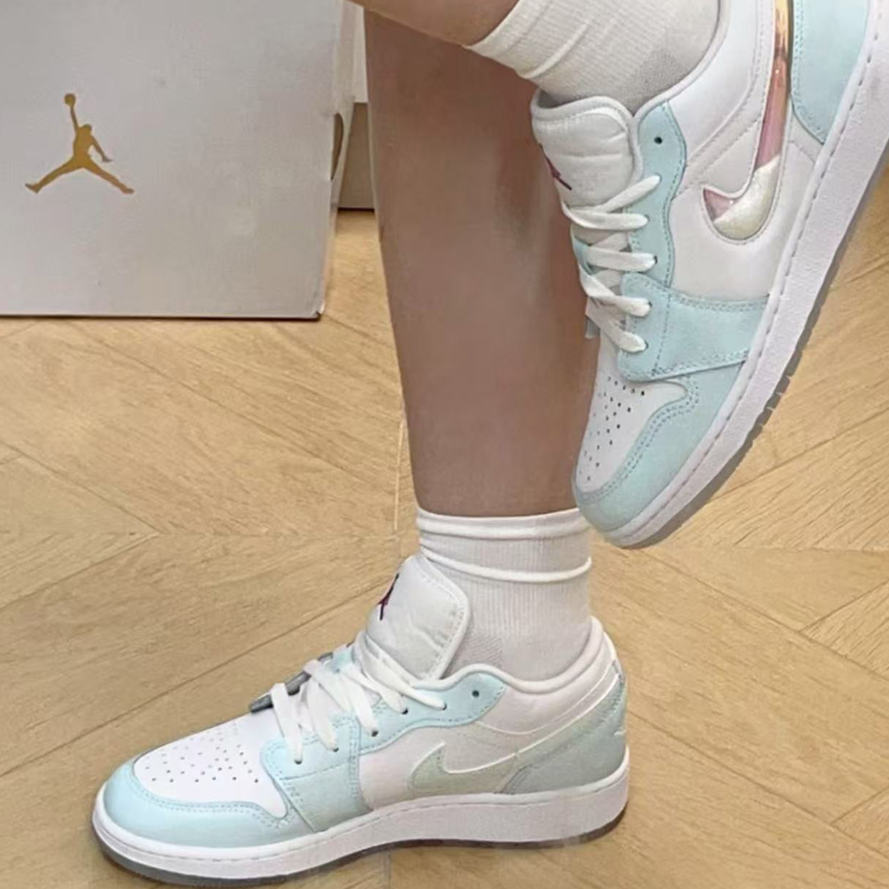 Air Jordan 1 AJ1 Low GS白红粉紫白棕粉白低帮复古篮球鞋 - 图1
