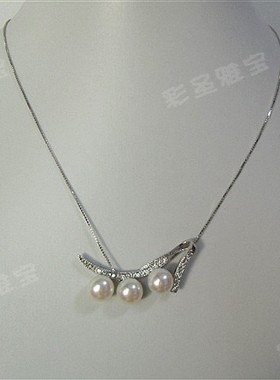 饰品项链天然珍珠银吊坠