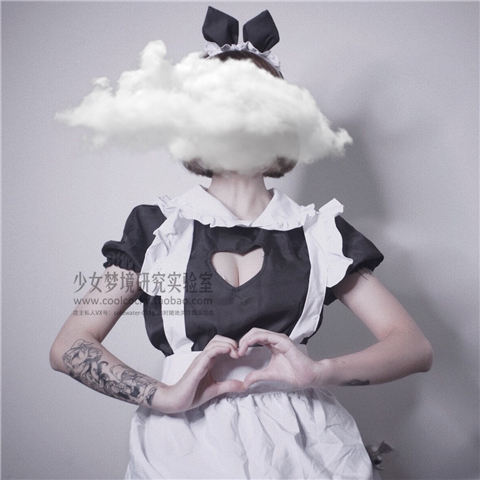 Japanese Vibrato Cute Cat Ears Love Hollow Peach Breast Lace Sexy Cosplay Uniform Maid Coffee Shop Apron Japanese Vibrato Cute Cat Ears Love Hollow Peach Breast Lace Sexy Cosplay Uniform Maid Coffee Shop Apron