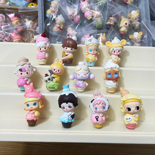 正品泡泡萌粒冰淇淋甜筒杯系列公仔 5个包邮 可免费打孔 泡泡玛特 - 图1