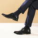 Wear-resistant carved inseam business handmade formal leather shoes