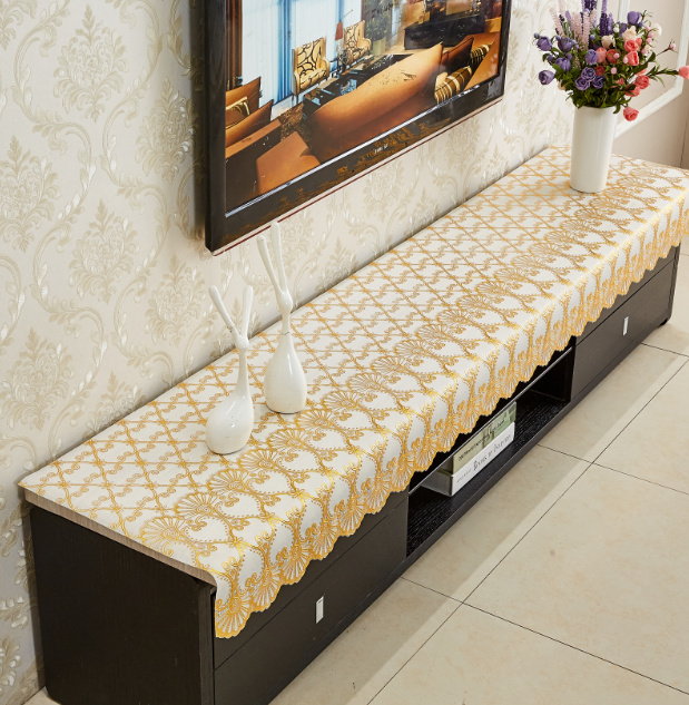 定制欧式电视柜桌布长方形客厅台布鞋柜布防水PVC烫金床头柜盖布,淘宝优惠券,粉丝福利购,淘宝优惠卷