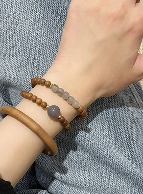 情侣老山檀和田玉百搭简约手串