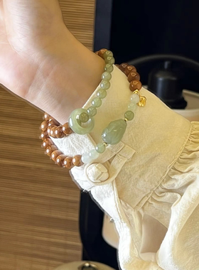 正宗精品库克手链双圈貔貅和田玉转运佛珠手串男女款佛珠文玩情侣