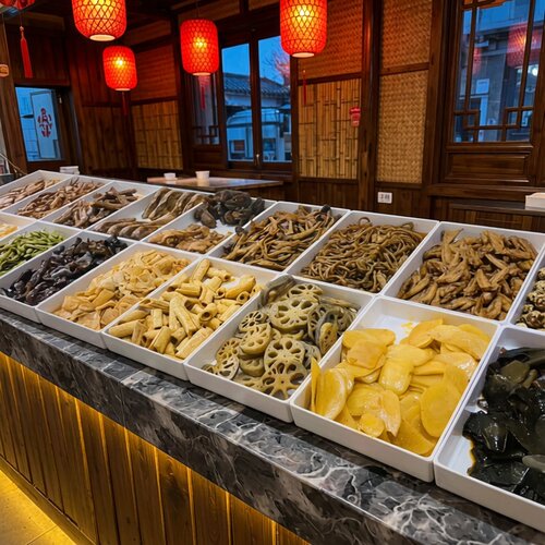 长方形卤菜展示盘卤味鸭脖食品熟食塑料托盘商用密胺凉菜串串盘子 - 图0