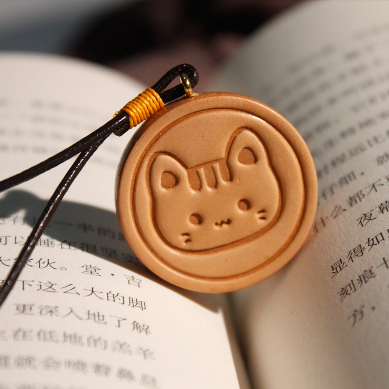 cike猫猫狗狗头层牛皮植鞣革车钥匙扣手帐手机挂饰包挂件手工制作,淘宝优惠券,粉丝福利购,淘宝优惠卷