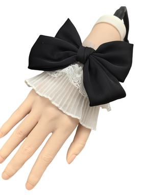 蕾丝项链甜美时尚多层假领 超大蝴蝶结颈饰 遮瑕甲状腺术后饰品