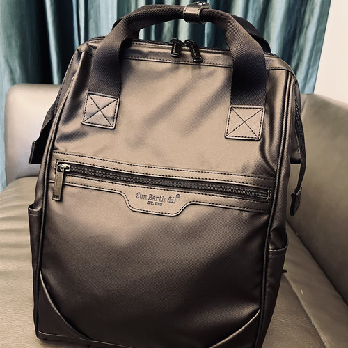 限量黑金版~sunearthu新款双肩包女防水通勤背包男大容量学生书包 - 图1