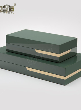 墨绿色轻奢风样板房间装饰摆件