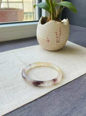 紫罗兰圆条冰底无优化金丝玉手镯