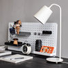 Desktop vertical metal hole storage rack with holes punched