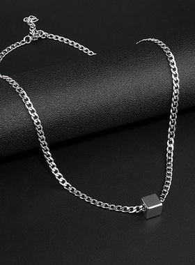 王一博同款方块项链男女