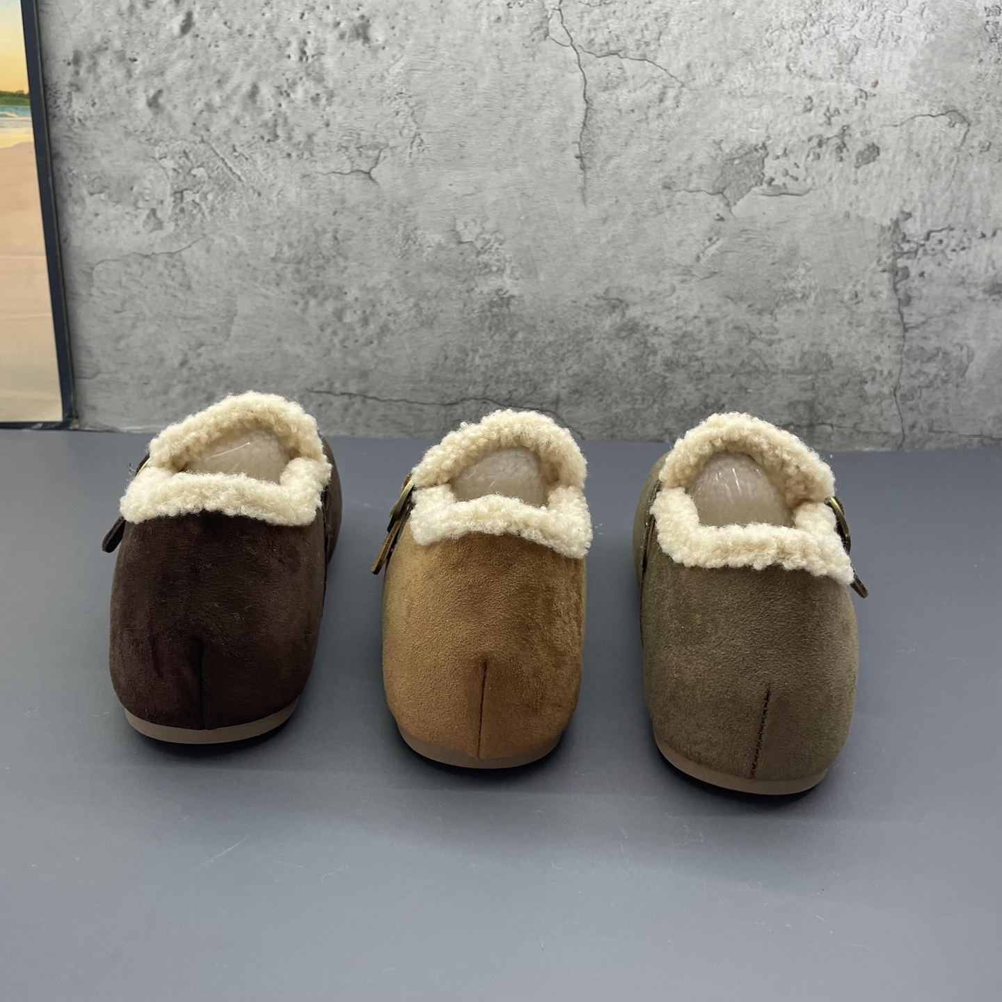 厚底内增高加绒保暖全包勃肯鞋女2025新款冬保暖毛毛口雪地靴棉鞋 - 图2