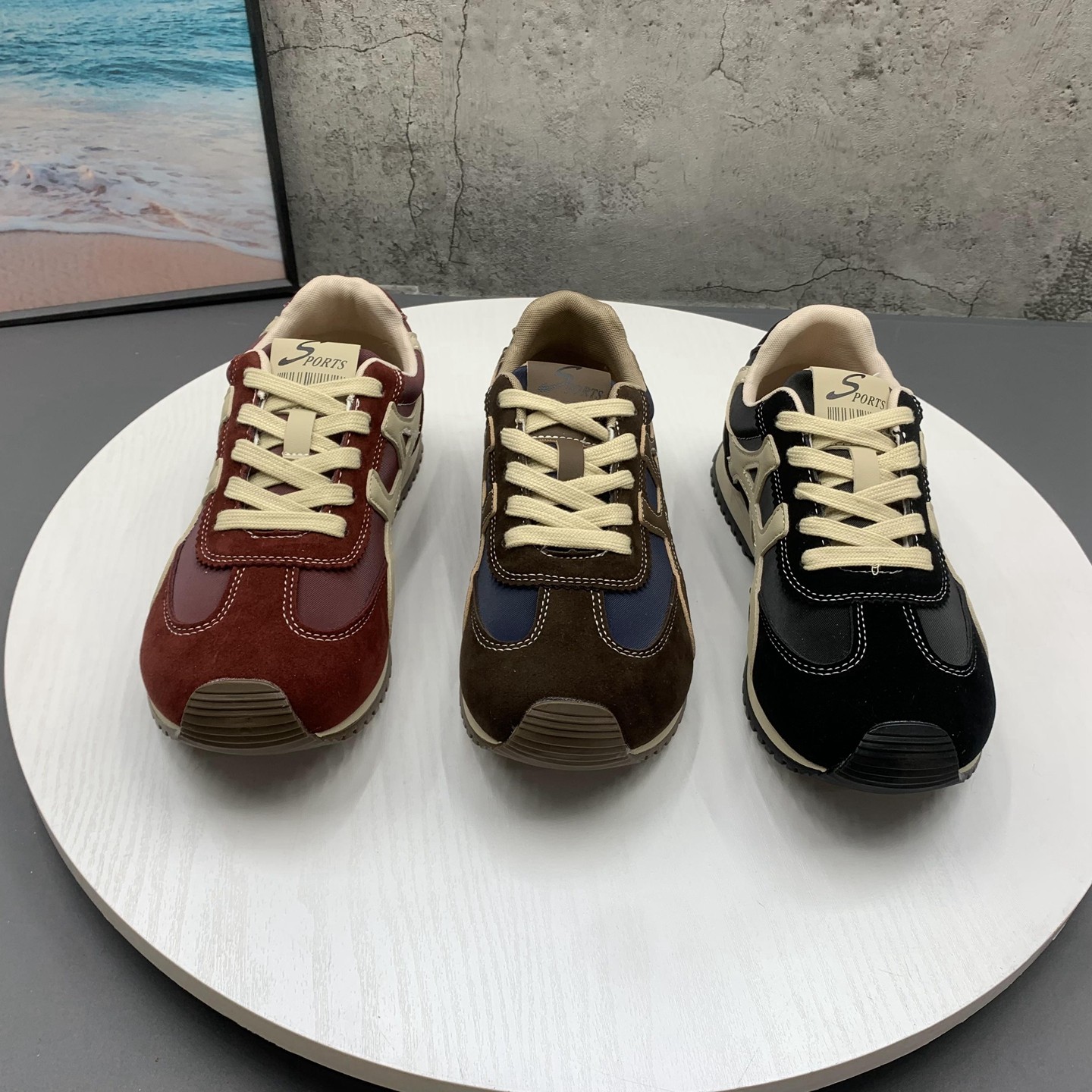 真皮红色德训鞋女2025年春秋新款美式复古阿甘鞋平底休闲鞋,淘宝优惠券,粉丝福利购,淘宝优惠卷