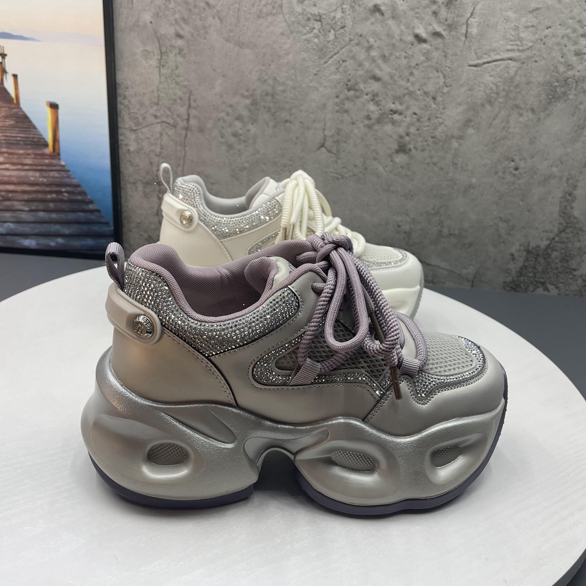 2025秋季新款撤柜断码真皮松糕厚底小个子增高学院运动老爹鞋女鞋,淘宝优惠券,粉丝福利购,淘宝优惠卷