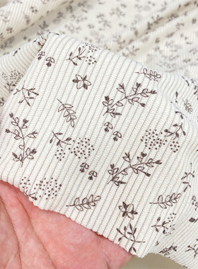 爆款碎花服装坑条面料做背带裤裙子袄鞋围裙袖套童装条绒秋冬布料