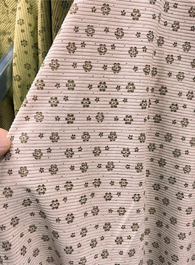 樱花朵坑条面料做背带裤裙子袄鞋面袖套童装手工服装8坑条绒布料